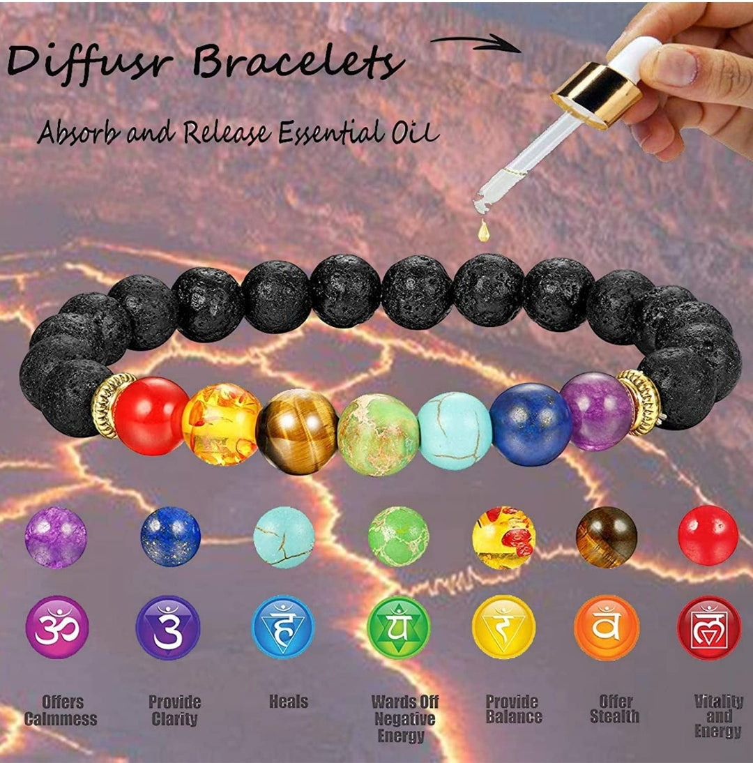 Chakra Essential Oil Diffuser Energy protection bracelets